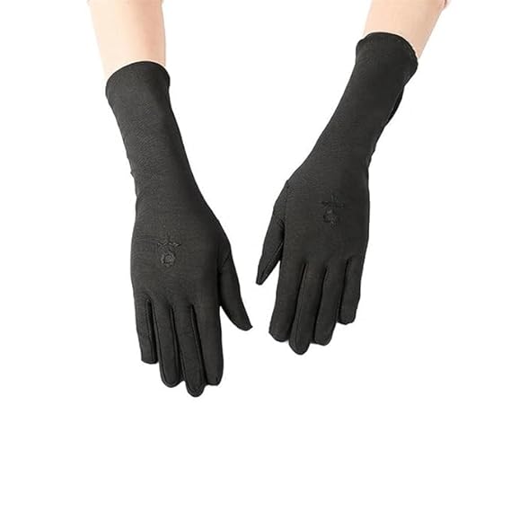 Muslim Wear Hijab Gloves for Women & Girls | Soft Stretchable Fabric | Black Islamic Hand Gloves ( Black, 1 Pair)