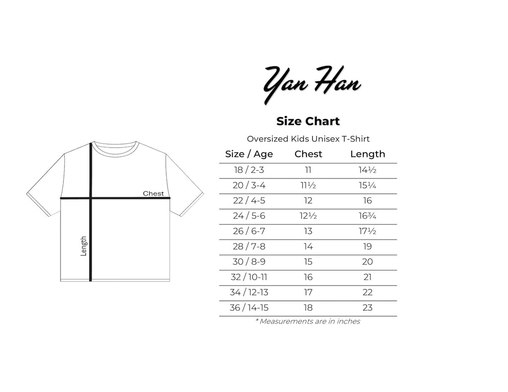 Yan Han® Kids Oversized T-Shirt | Soft Loop Knit Cotton Blend | Drop Shoulder Half Sleeves | Back Print | Unisex Korean Street Style for Boys & Girls (2-15 Years)