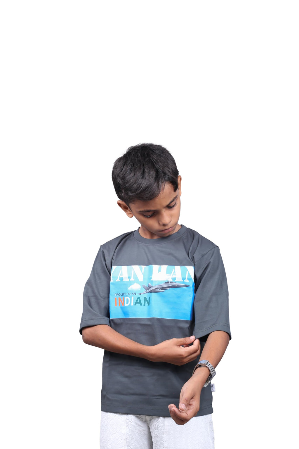 Yan Han® Unisex Kids Oversized T-Shirt | Drop Shoulder, Soft Tencel Fabric | Round Neck Stylish Top for Boys & Girls (Ages 2–15 Years) Limited Edition for August 15