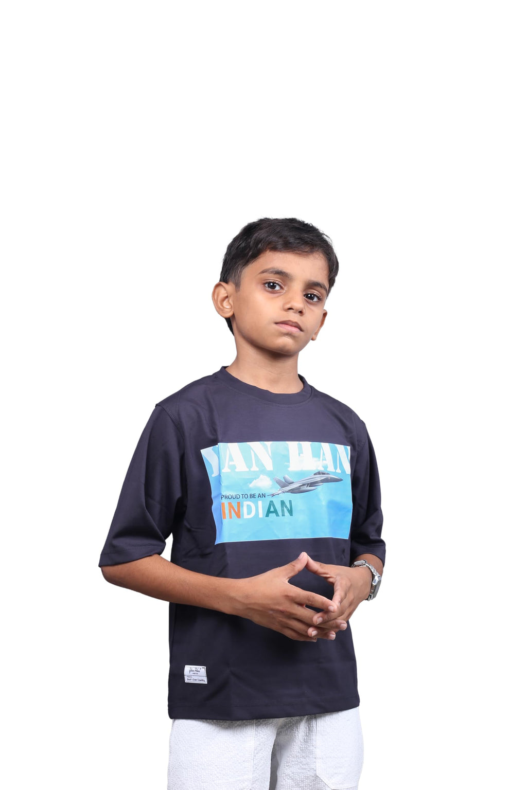 Yan Han® Unisex Kids Oversized T-Shirt | Drop Shoulder, Soft Tencel Fabric | Round Neck Stylish Top for Boys & Girls (Ages 2–15 Years) Limited Edition for August 15