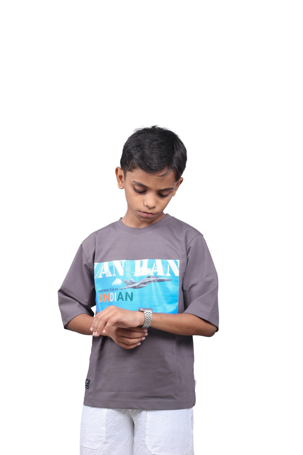 Yan Han® Unisex Kids Oversized T-Shirt | Drop Shoulder, Soft Tencel Fabric | Round Neck Stylish Top for Boys & Girls (Ages 2–15 Years) Limited Edition for August 15