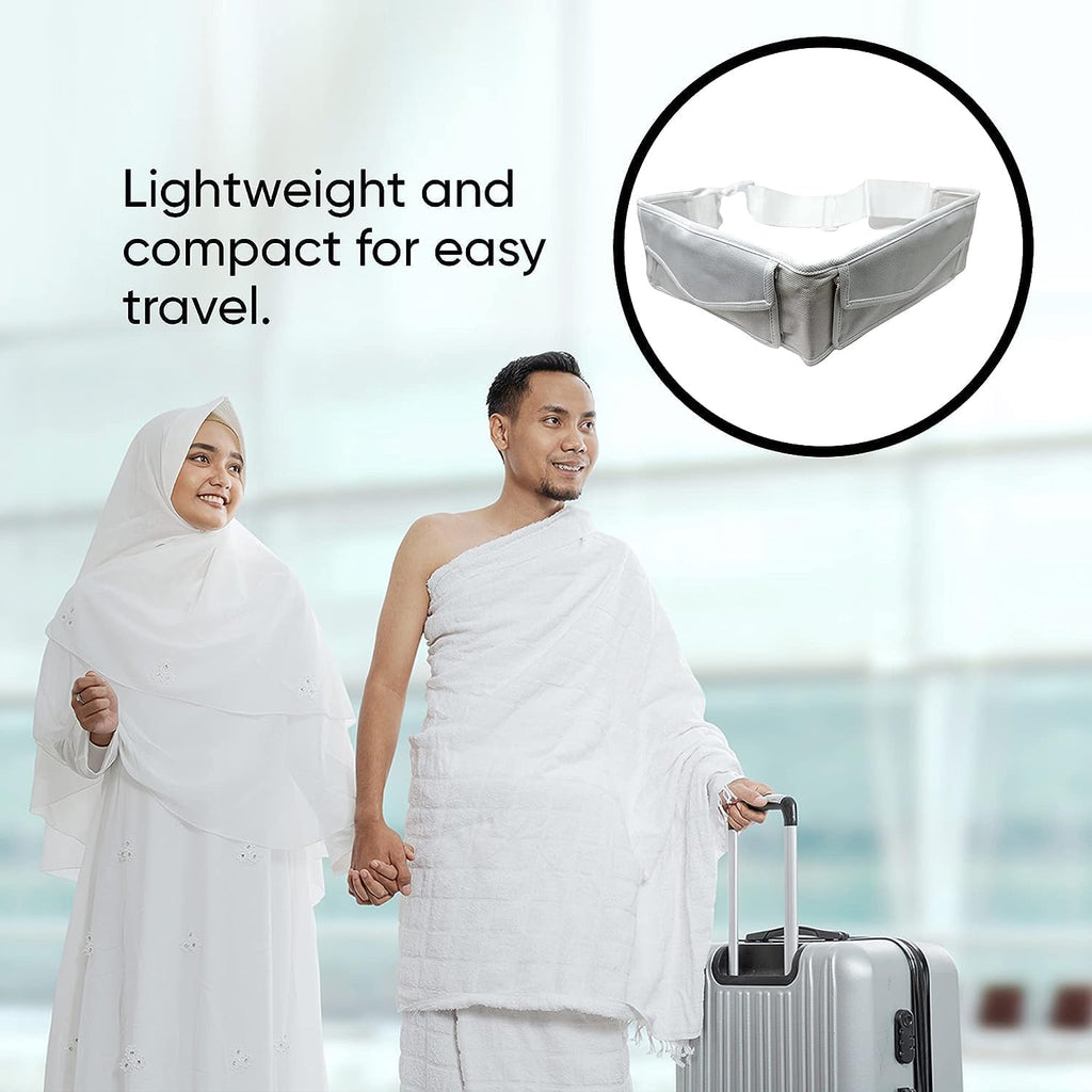 Zenia Free-Size Adjustable Ihram Belt with Phone Holder Waist Belt Anti Theft for Hajj Umrah