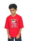 Merry Christmas Special: Funny Dear Santa It was His Fault Red T-Shirt for Kids | Soft Cotton Sibling Tee | Oversized Comfortable Festival Wear (Sizes 30-36)