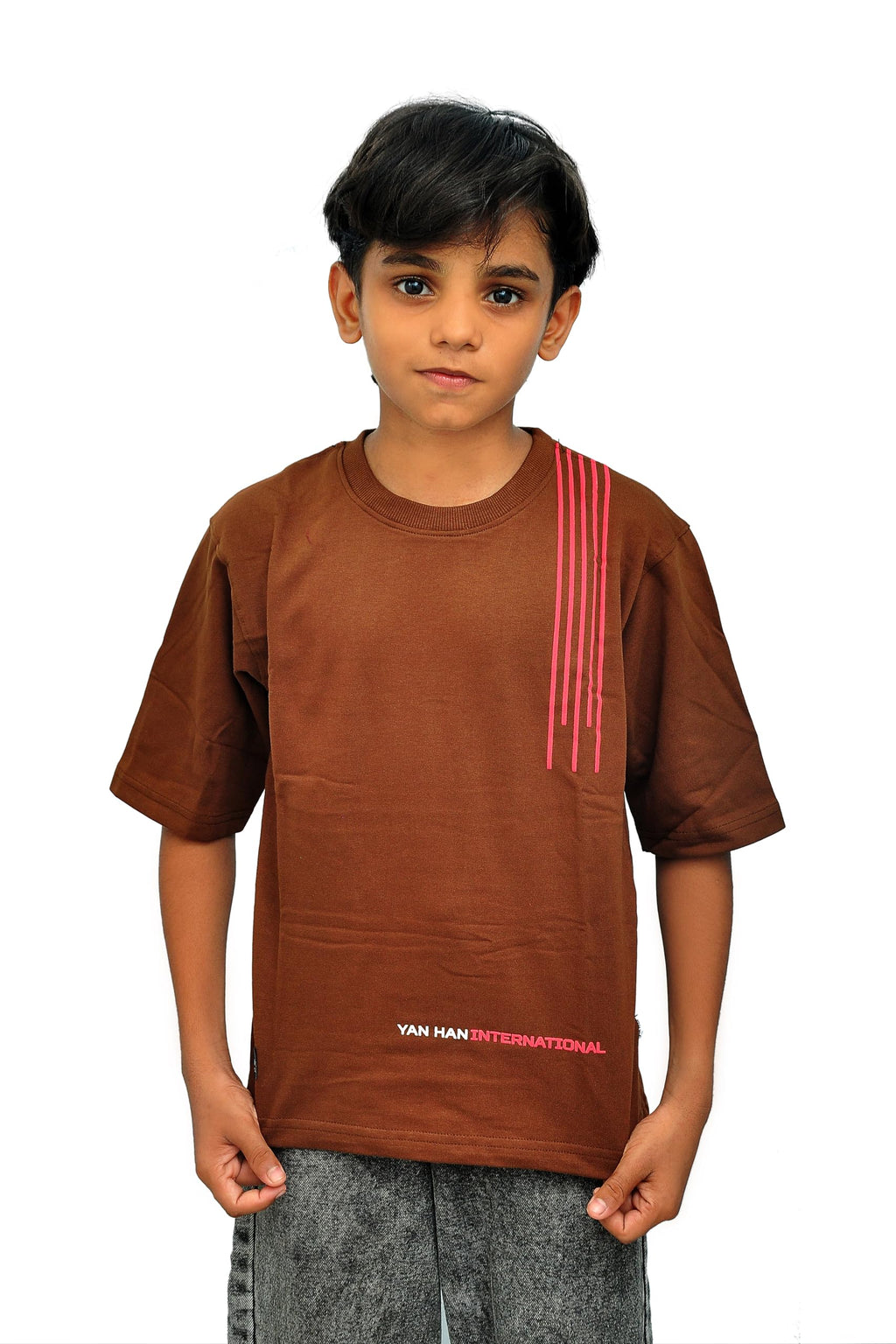 Yan Han® Unisex Oversized T-Shirt for Kids | Drop Shoulder | Loopknit Cotton | Streetwear Style | Ages 2–15 Years