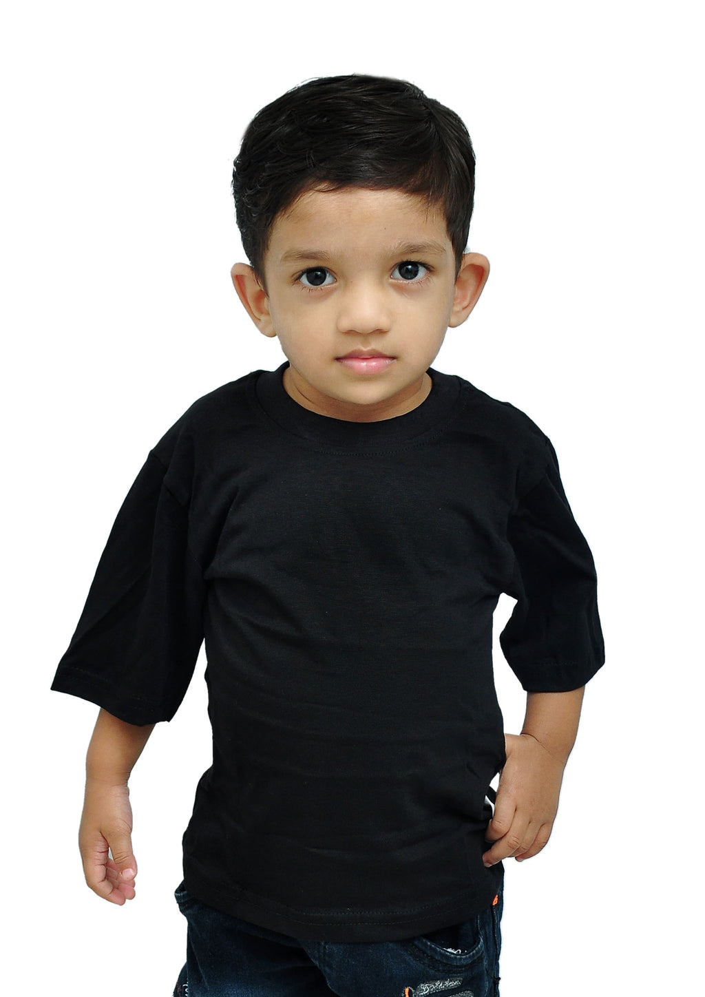 Kids Oversized Drop Shoulder T-Shirt | Premium Fine Plain Cotton | Black