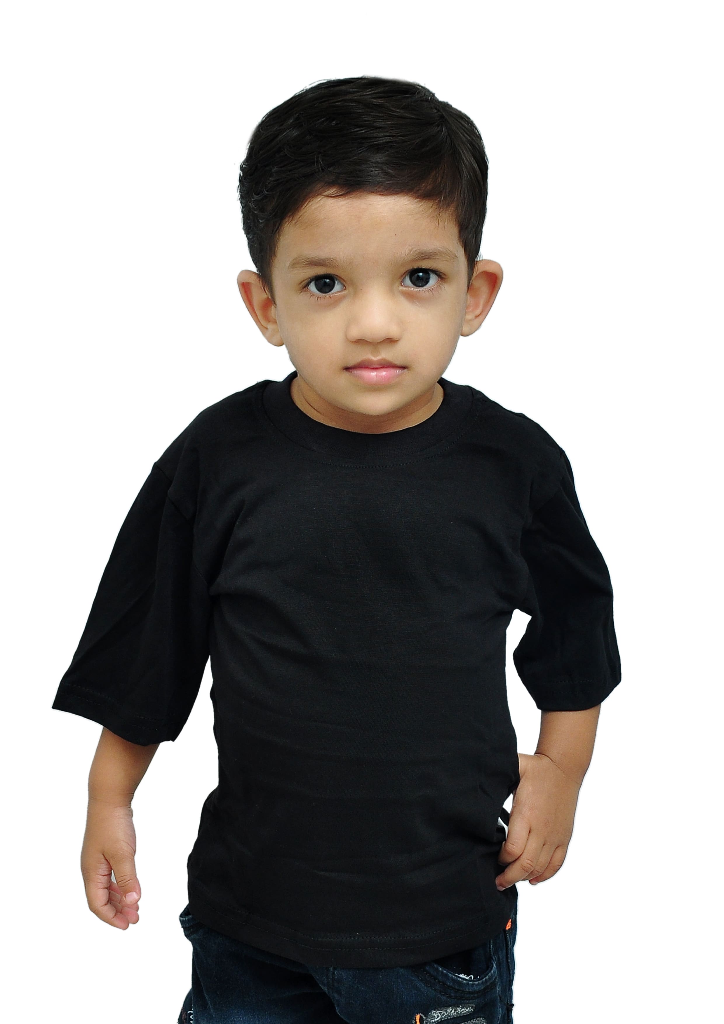 Kids Oversized Drop Shoulder T-Shirt | Premium Fine Plain Cotton | Black