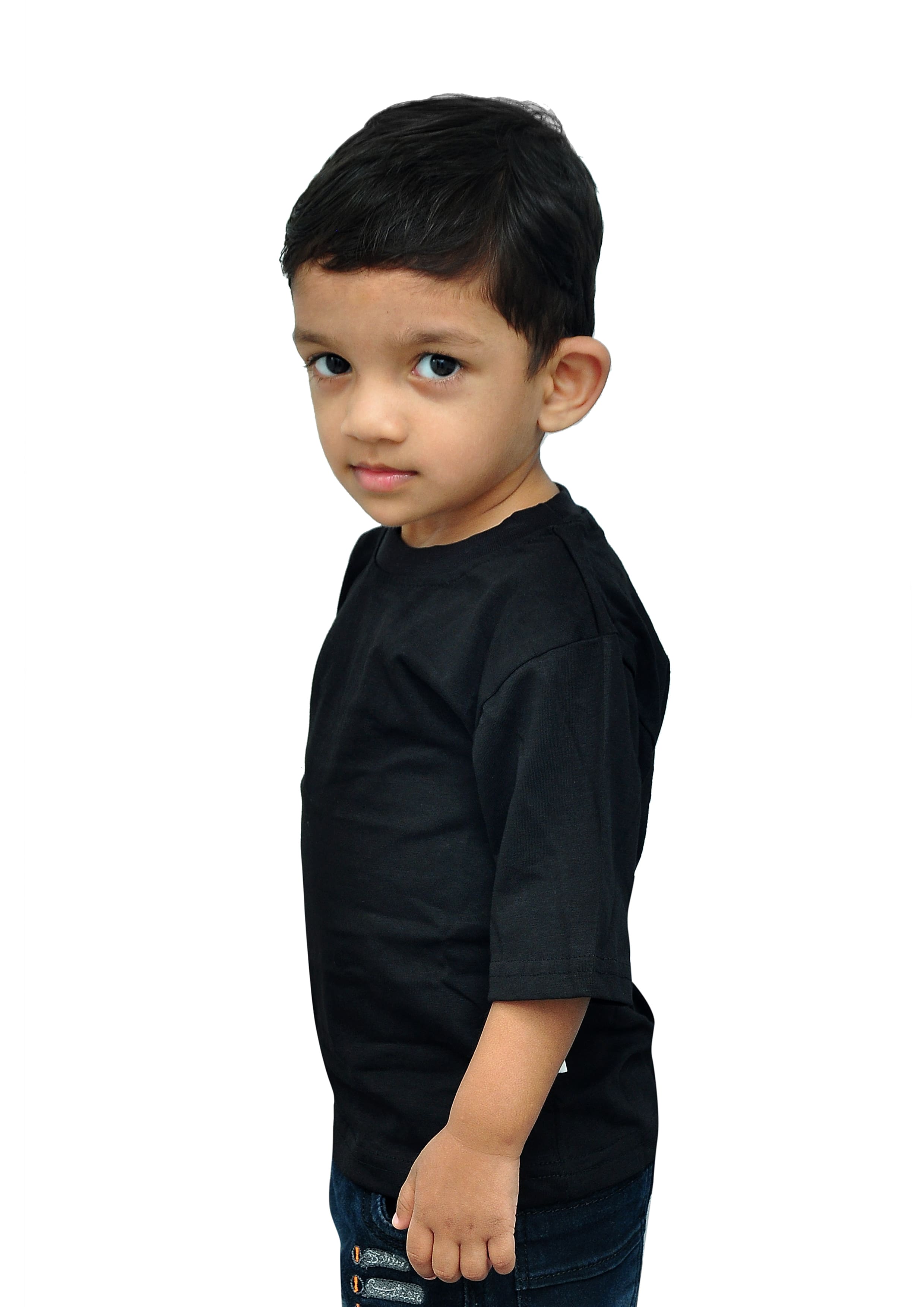 Kids Oversized Drop Shoulder T-Shirt | Premium Fine Plain Cotton | Black