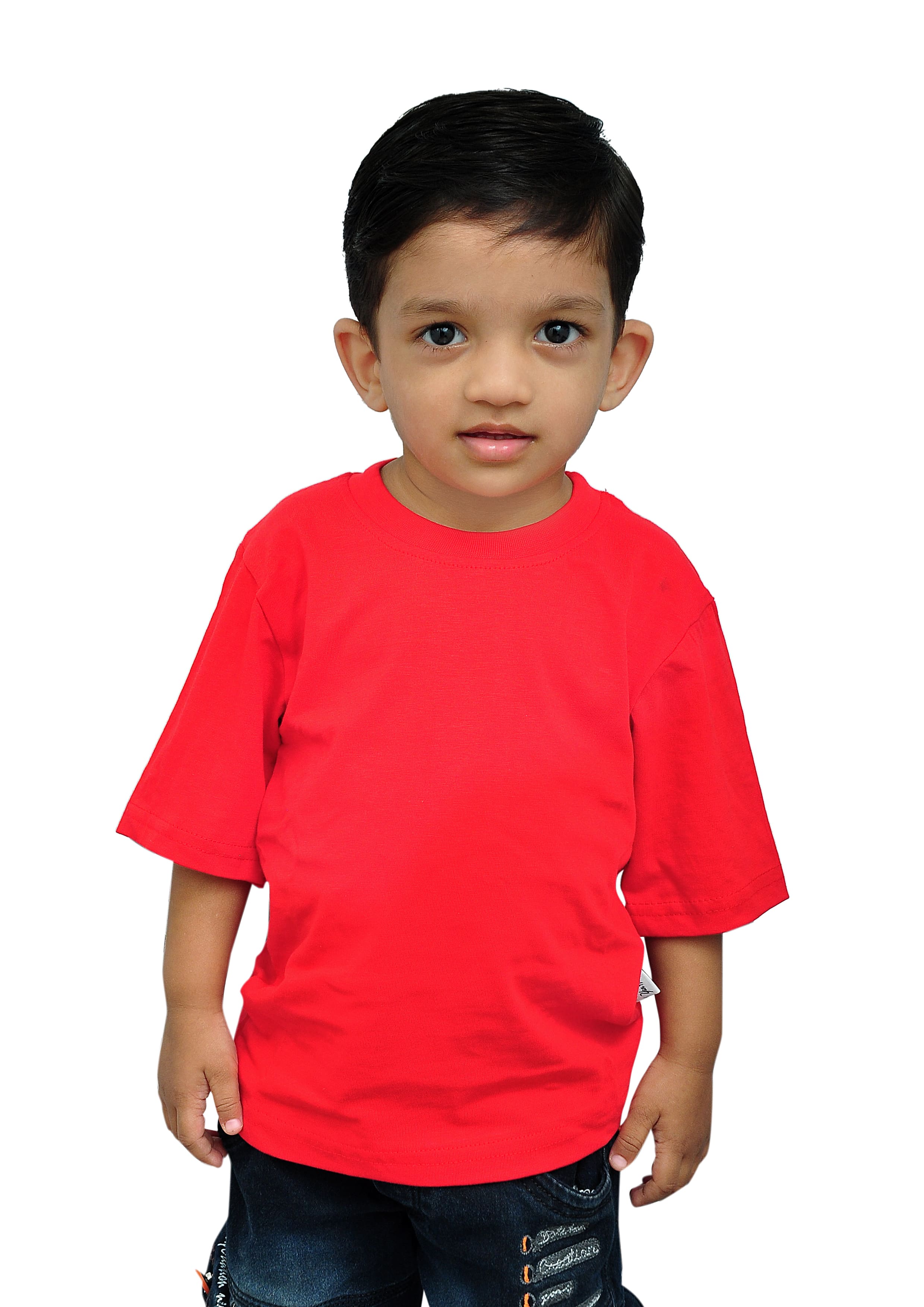 Kids Oversized Drop Shoulder T-Shirt | Premium Fine Plain Cotton | Red