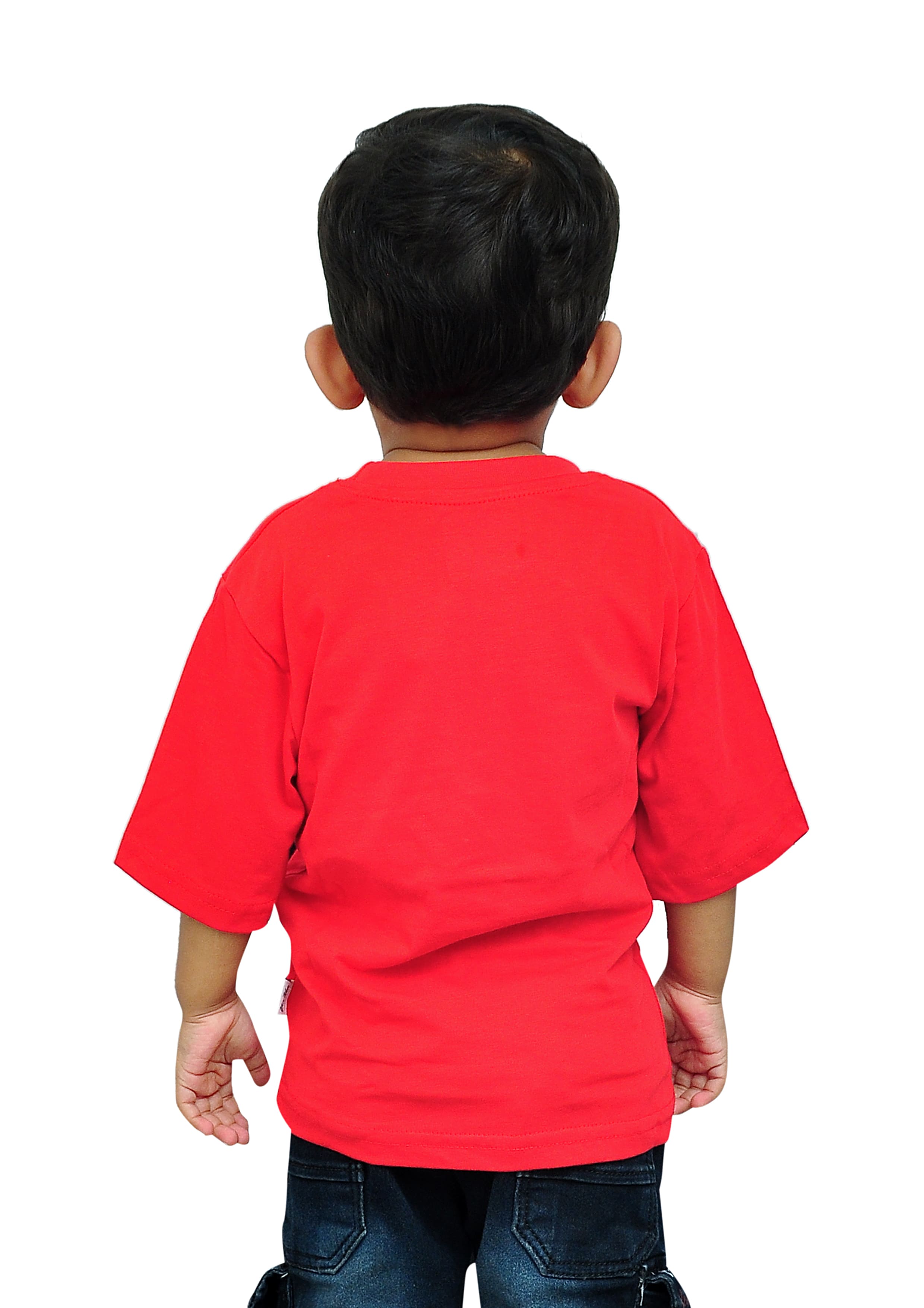 Kids Oversized Drop Shoulder T-Shirt | Premium Fine Plain Cotton | Red
