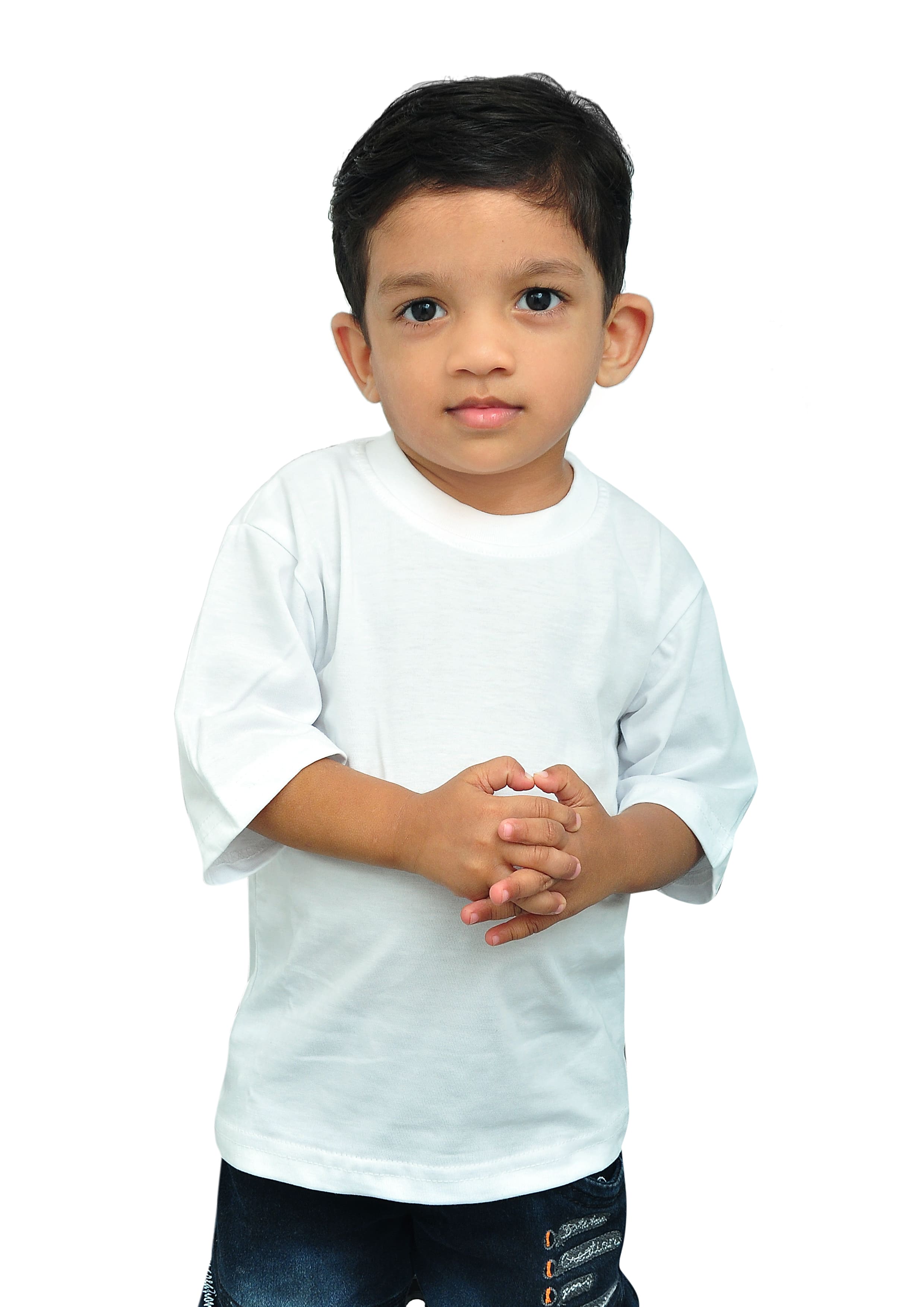 Kids Oversized Drop Shoulder T-Shirt | Premium Fine Plain Cotton | White