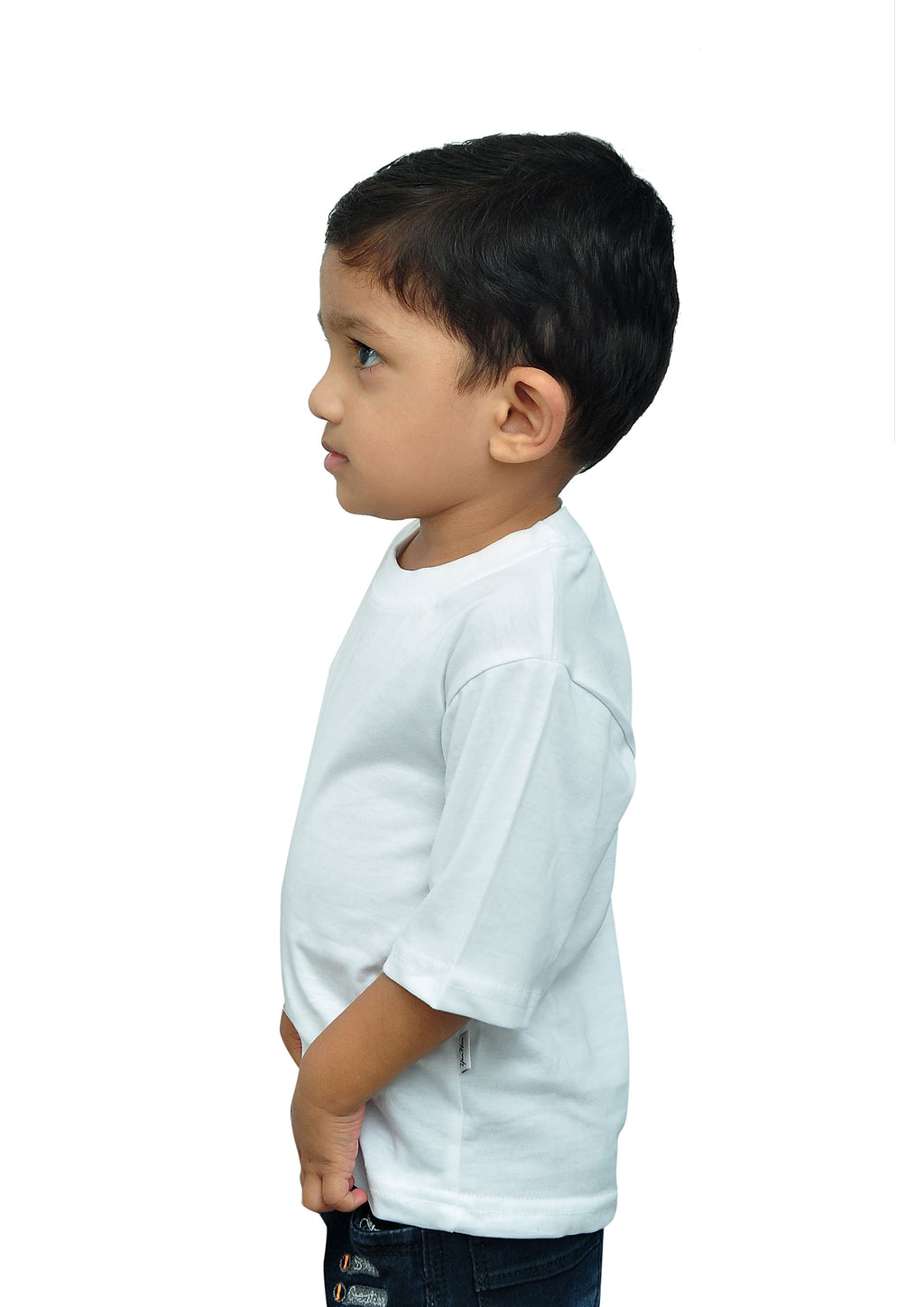 Kids Oversized Drop Shoulder T-Shirt | Premium Fine Plain Cotton | White