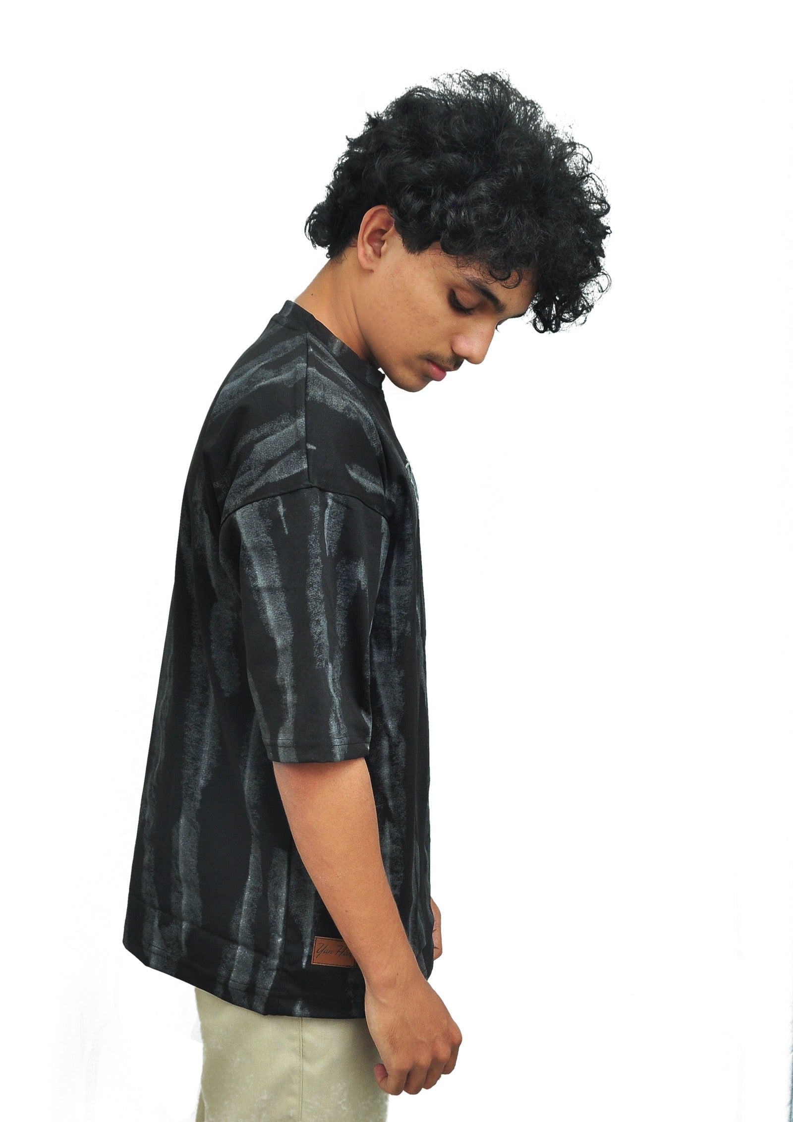 Yan Han Premium Perfumed Oversized T-Shirt - Black | 3D Foam Embroidery | Scented Fabric