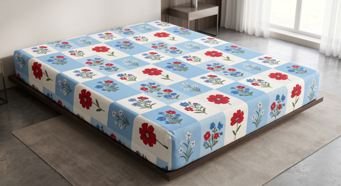 Premium Printed Bed Sheet | 90 × 100 Inches | Bedsheet Only