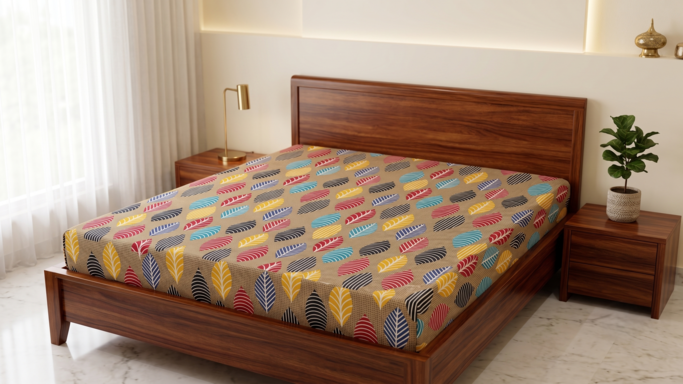 Premium Printed Bed Sheet | 90 × 100 Inches | Bedsheet Only