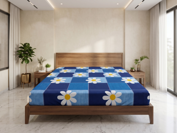 Premium Printed Bed Sheet | 90 × 100 Inches | Bedsheet Only
