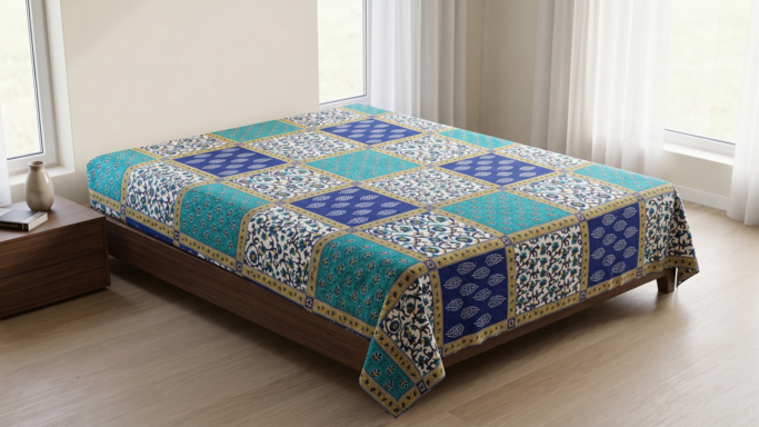 Premium Printed Bed Sheet | 90 × 100 Inches | Bedsheet Only