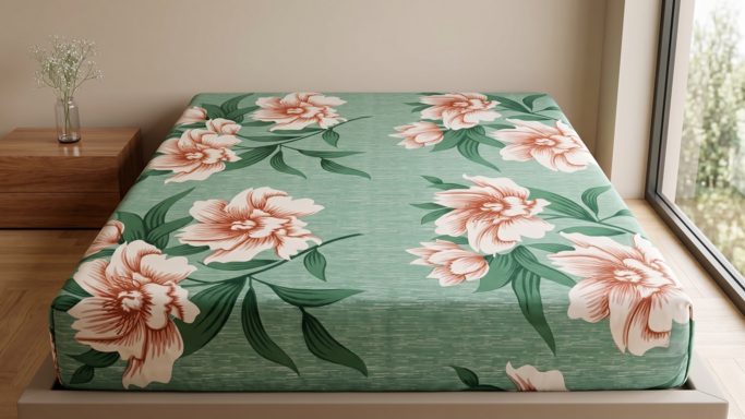 Premium Printed Bed Sheet | 90 × 100 Inches | Bedsheet Only