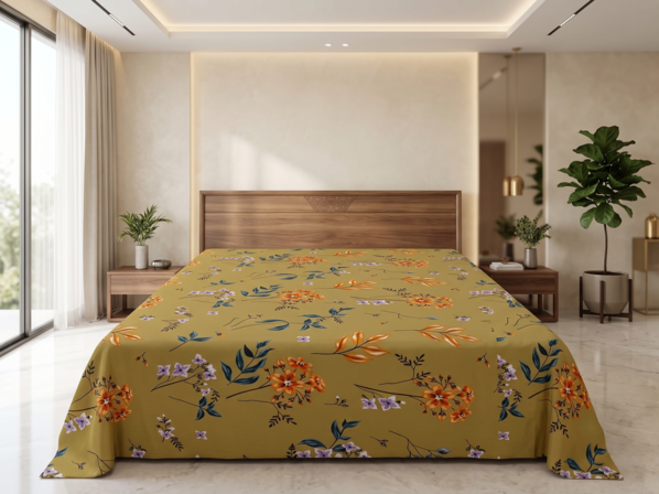 Premium Printed Bed Sheet | 90 × 100 Inches | Bedsheet Only
