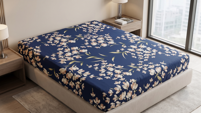 Premium Printed Bed Sheet | 90 × 100 Inches | Bedsheet Only