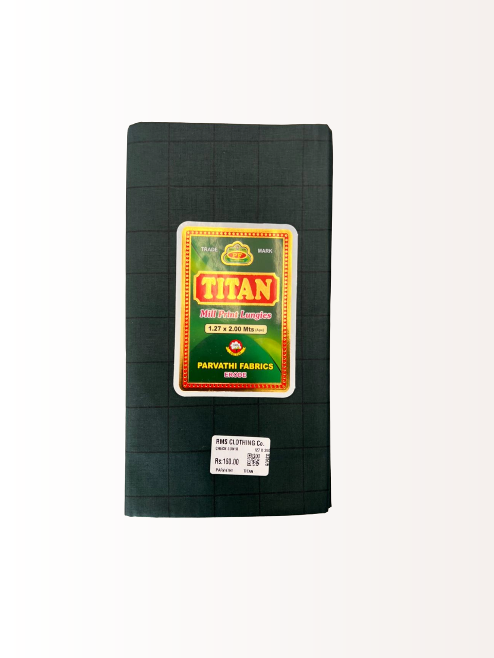 Titan Classic Cotton Windowpane Unstitched Colour Check Lungi for Men - 2.00 Meters