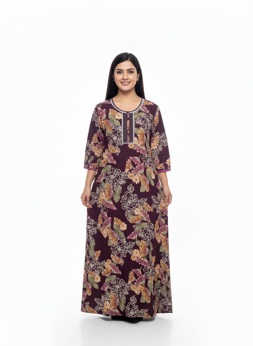 Heavy Rayon Nighty | Maxi | Daily Wear | XL