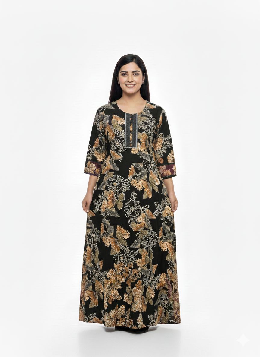 Heavy Rayon Nighty | Maxi | Daily Wear | XL