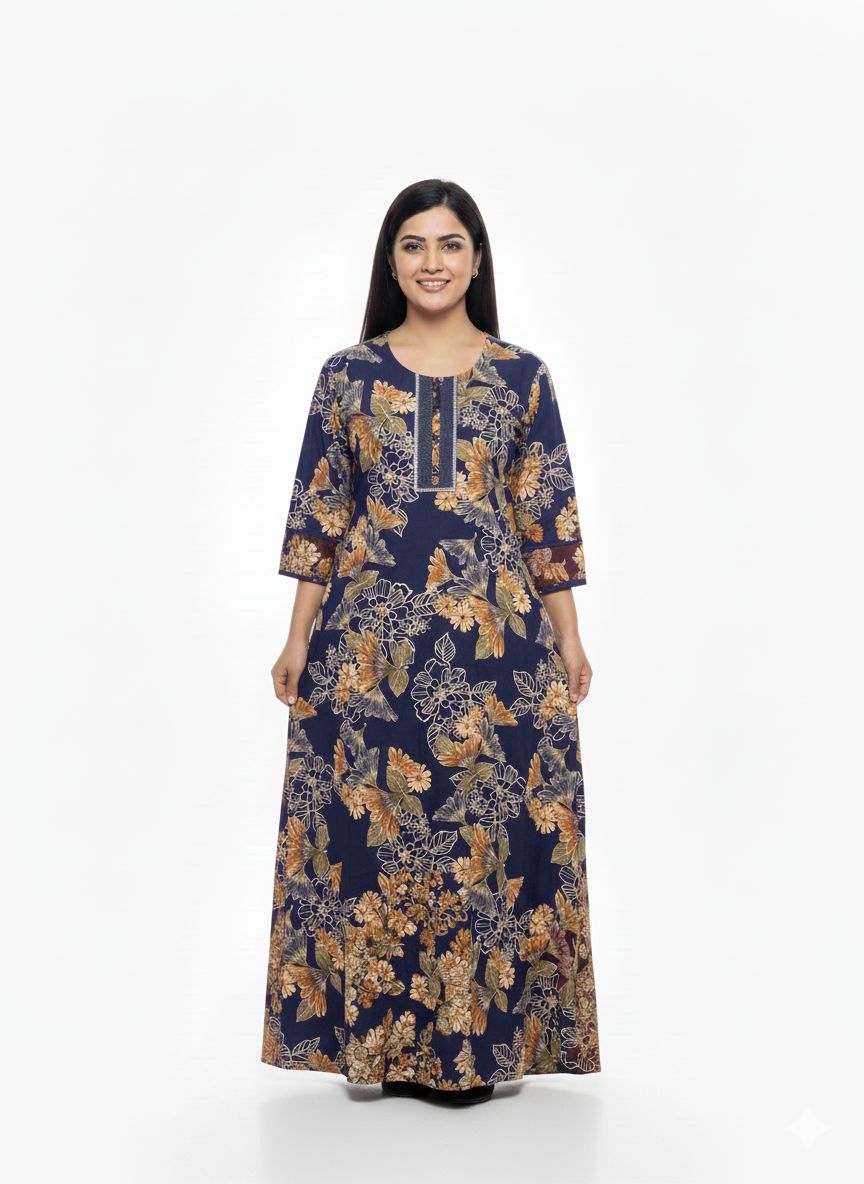 Heavy Rayon Nighty | Maxi | Daily Wear | XL
