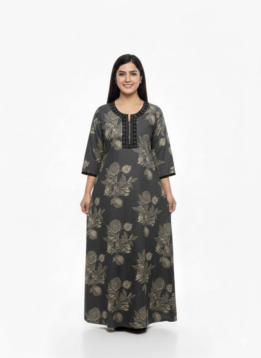 Heavy Rayon Nighty | Maxi | Daily Wear | XL
