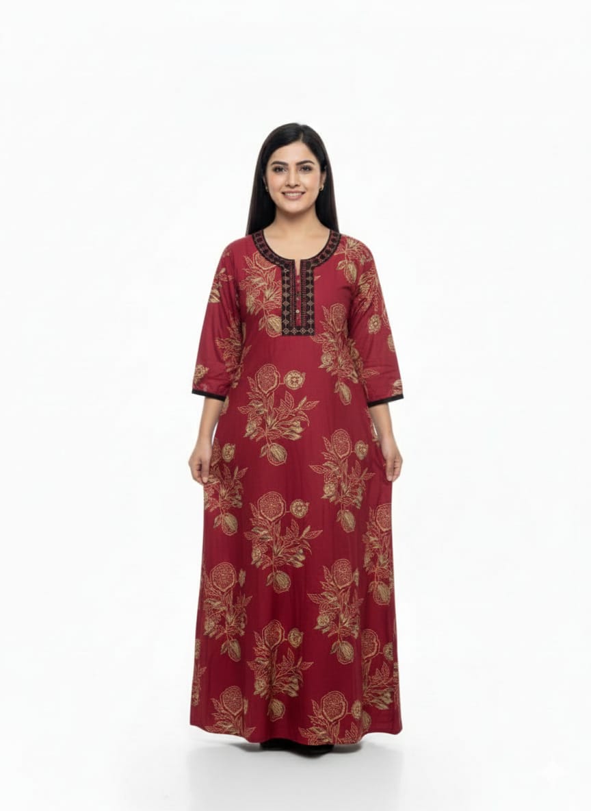 Heavy Rayon Nighty | Maxi | Daily Wear | XL