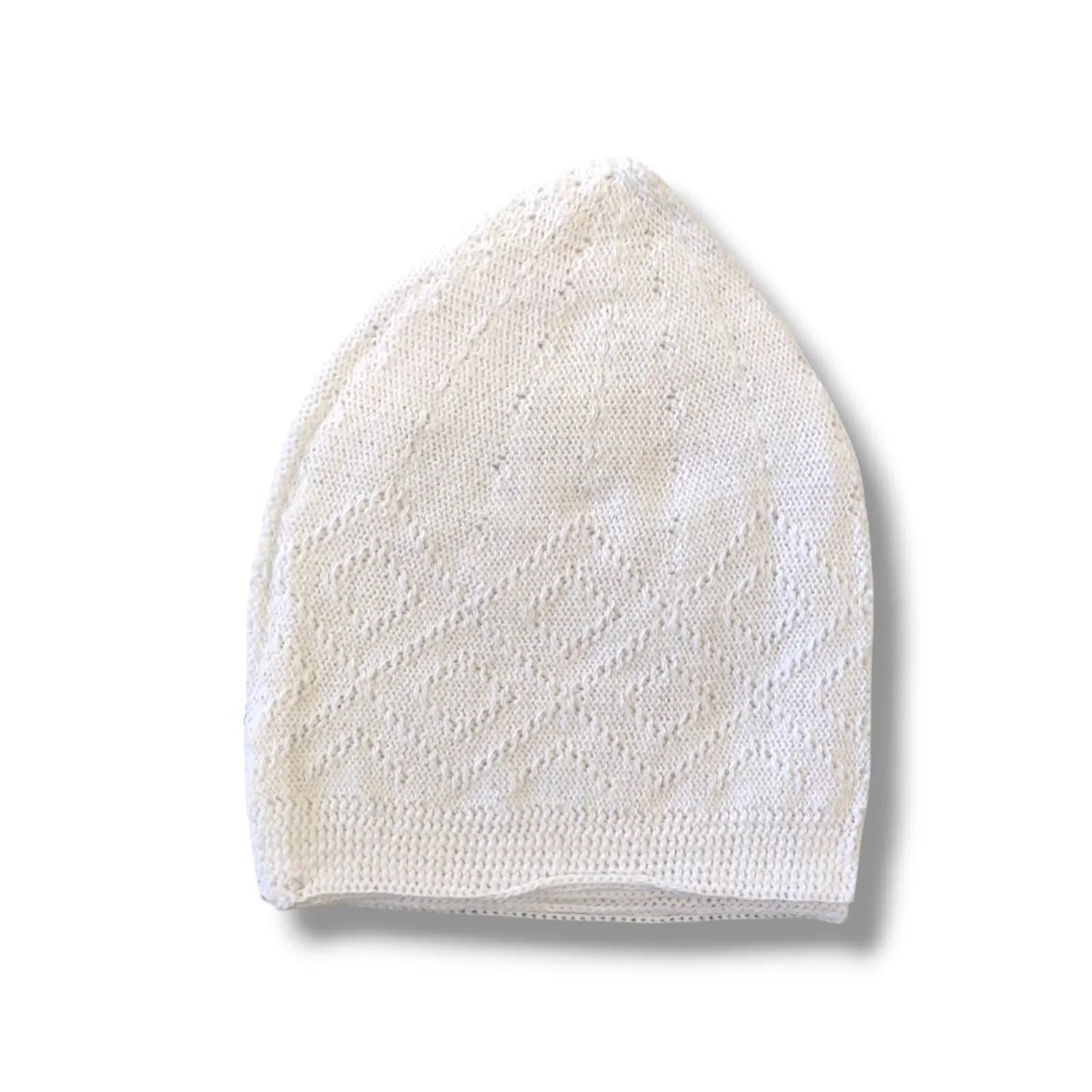 Premium Turkish Cotton White Prayer Cap (Kufi / Topi)