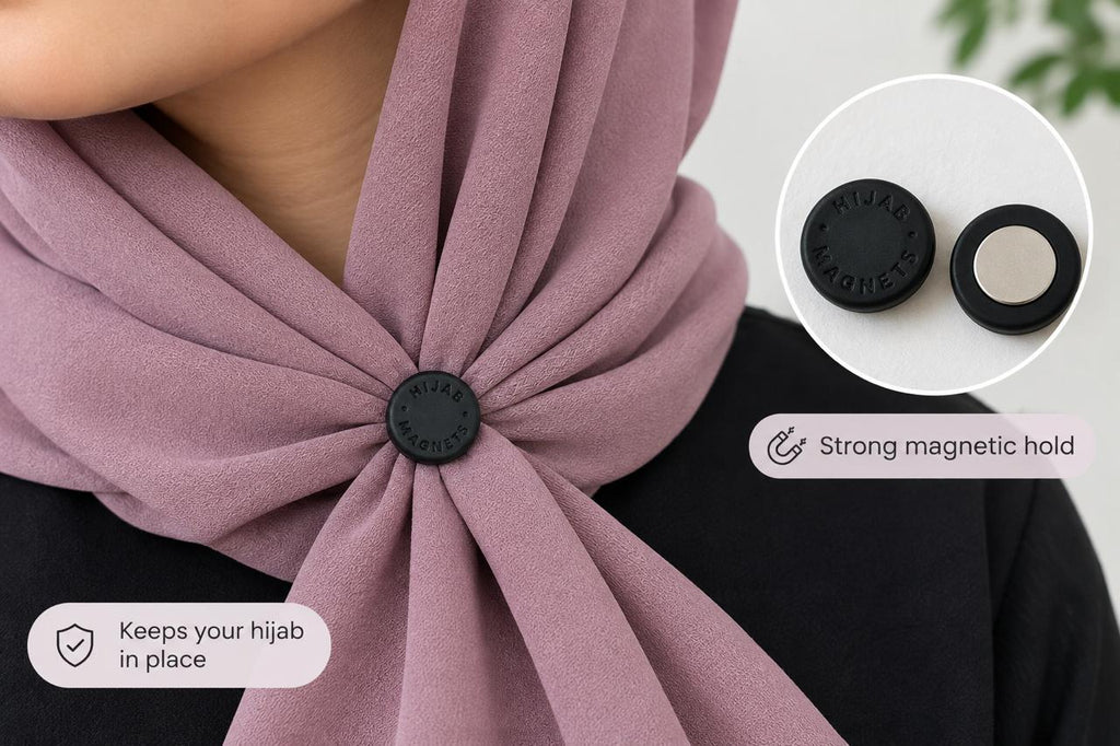 Magnetic Hijab Pins (Pair) – Strong No-Snag Hijab Magnets for Secure Hold