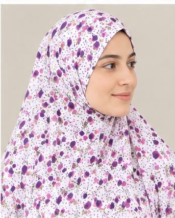 Premium Floral Printed Prayer Dress (Jilbab) with Matching Head Cover – Full Coverage Islamic Prayer Wear.
