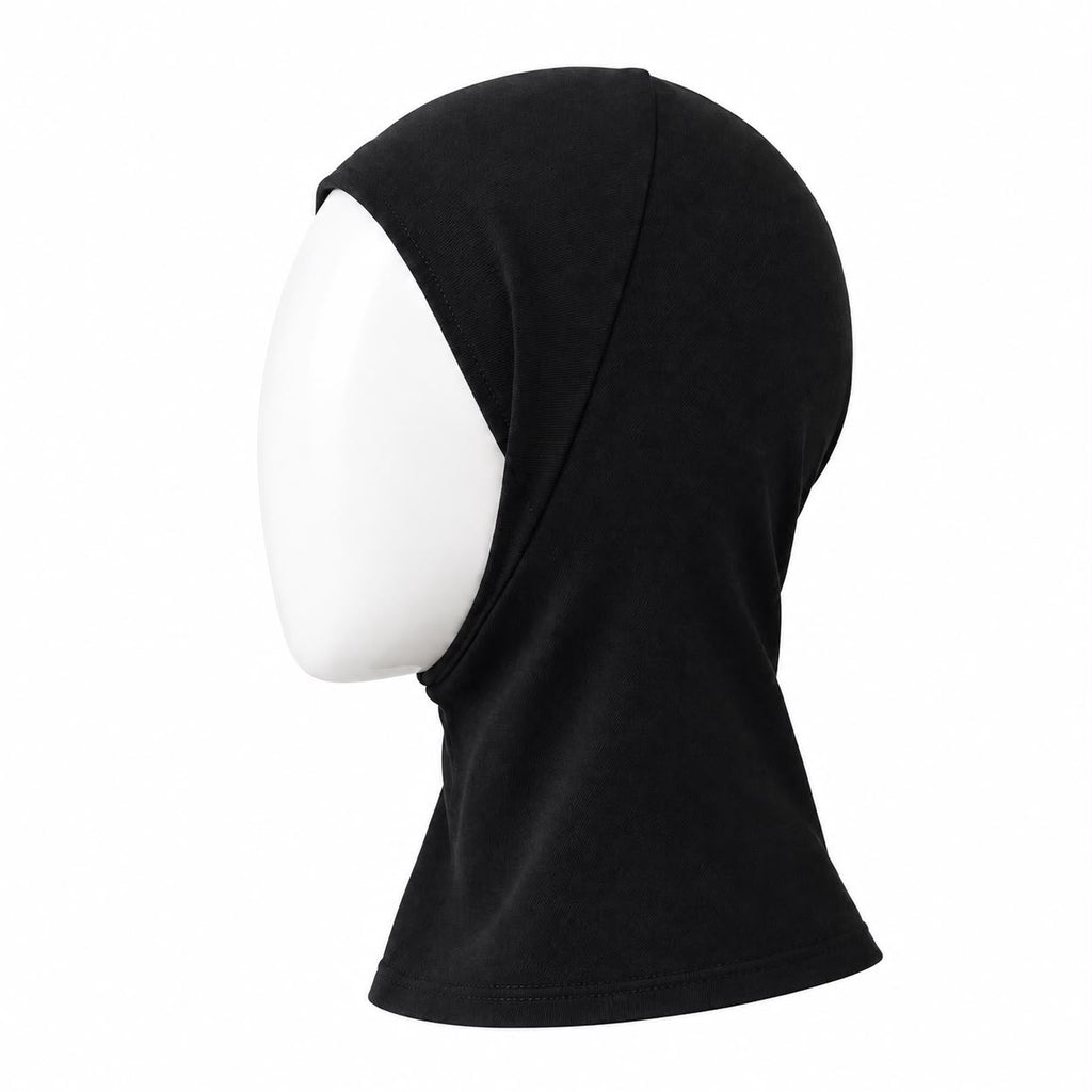 Adjustable Stretchy Hijab Cap – Full Coverage Turban Shawl with Neck Wrap, Solid Color Headscarf for Women